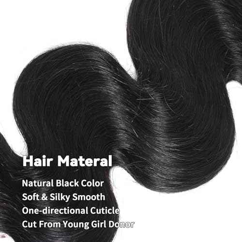 15A Raw Indian Human Hair Bundles Body Wave Bundles Human Hair,Triple Lifespan Virgin Remy Hair,No Tangle Shedding,Keep Texture Silky Soft After Multiple Washes (1 Bundle Natural Black, 24 inch)