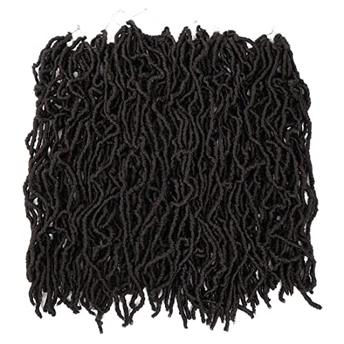 Youngther New Faux Locs Crochet Hair 18 inch Most Natural New Soft Locs Crochet Hair 6 Packs Premium Fiber Synthetic Hair Hair Extensions (18inch 6packs-#4) …