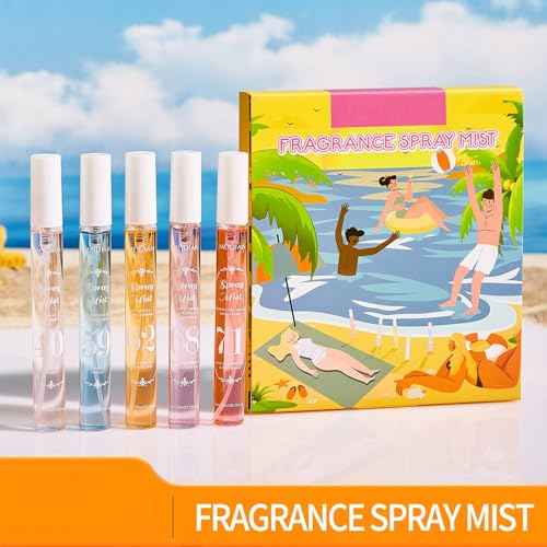 Perfume Fragrance Mist,Hair & Body Perfume Spray Set,Long-Lasting Fresh Fruity Spray for Women,Travel Size Mini Fragrance Mist Gift Set,5 Scents(40.59.62.68.71)