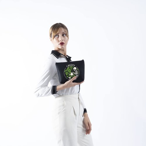 TSOTMO Housewarming Gifts for Plant Lover Creepy Plant Lady Spooky Plant Themed Zipper Pouch Makeup Bag (CREEPY PLANT LADY)