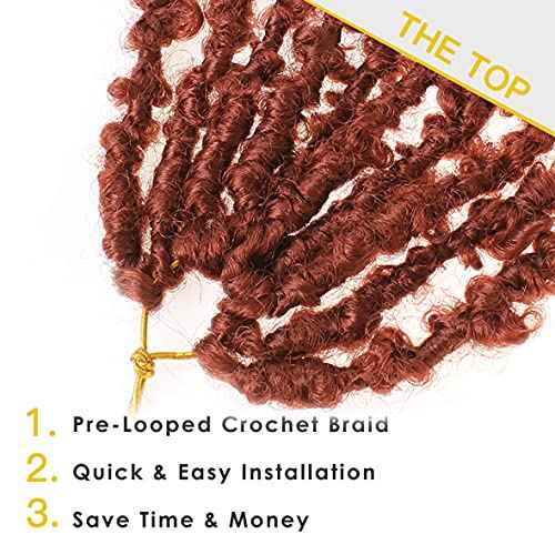 ZRQ Butterfly Locs Crochet Hair 36 Inch 6 Packs Distressed Faux Locs Pre-looped Synthetic Crochet Braids Extended Soft Locs For Women Extensions (36 Inch,350#)