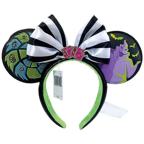 Mouse Ear Headbands with Bow, Ghost Hair Band Hearwear Halloween Christmas Birthday Party Decoration Cosplay Costume Gifts for Women Girl