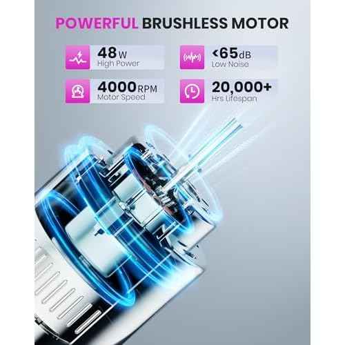 Nail Dust Collector, Powerful Suction Dust Collector for Nail Tech with 10 Speed Levels, Low Noise Nail Fan Dust Collector for Professional Salon & Home, Detachable & Easy to Clean, White