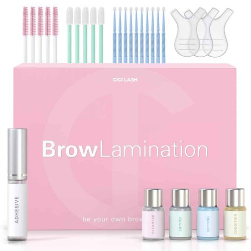 Lash Lift Kit & Brow Lamination Kit Bundle | Semi-Permanent Salon Grade Supplies for Perming, Curling, and Lifting Eyelashes | Professional DIY Eyebrow Lamination with Keratin Conditioning for Fuller,