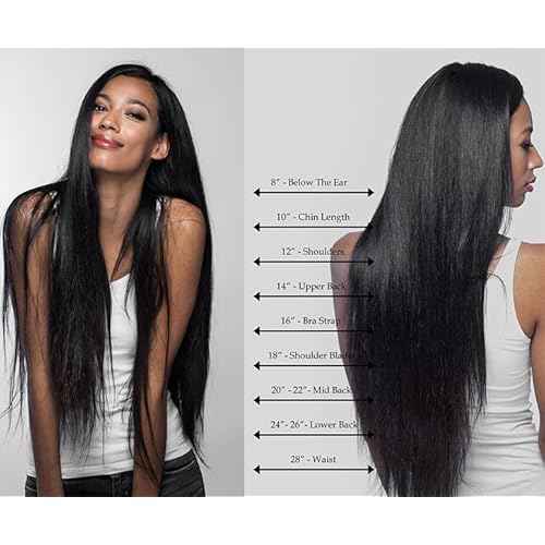 Straight Bundles Human Hair 16 18 20 22 Inches 100% Unprocessed Brazilian Virgin Hair Straight Weave Human Hair Bundles 4 Bundles Human Hair Extensions