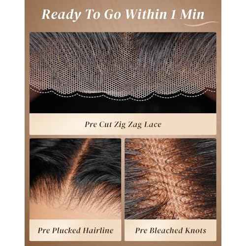 Arabella 5x6 Wear and Go Glueless Wigs Human Hair 210% Density Deep Curly Bob Wig Lace Front Wig Pre-Cut Lace Wigs Pre Bleached Tiny Knots Bob Wig Human Hair(12inch, 5x6 DC Glueless Bob)
