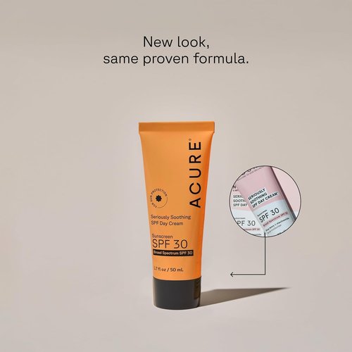 Acure Seriously Soothing SPF 30 Day Cream - Face Moisturizer with SPF 30, Anti Aging Zinc Oxide Sunscreen, Hydrating Face Cream, Daily Facial Care for Women & Men w/Niacinamide - 1.7 fl oz (2 Pack)