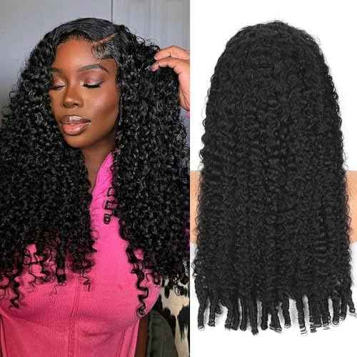 Ainmeys V Part Wigs Human Hair With Drawstring Burmese Curly Human Hair wigs Ready To Go Glueless Wigs Upgrade U Part Wigs Glueless Full Head Clip In Half Wigs With Spiral End (20inch