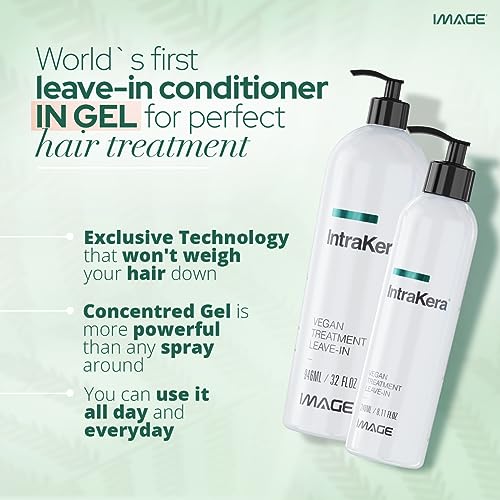 Image Intrakera Leave-In Conditioner for Frizzy, Curly, and Straight Hair - Stop Washing your Hair Every Day - Keratin Replenisher - Detangler for Dry or Damaged Hair (8.11 Fl Oz)