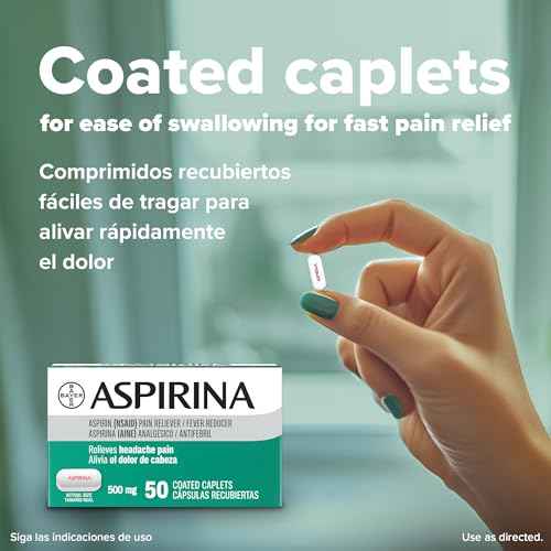 Aspirina Pain Reliever, 500mg Aspirin Medicine, Headache Relief, 50 Count