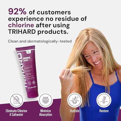 TRIHARD Chlorine Removal Swim Shampoo, Cleanse and Hydrate Hair from Pool and Ocean, Post Swim Chlorine and Hard Water Hair Protection (Pack of 2)