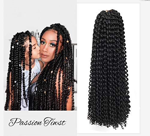 8 Packs Passion Twist Hair 22 Inch Water Wave Crochet Hair for Black Women Long Bohemian Crochet Braids Passion Twist Crochet Braiding Hair Extensions (22 Inch, 1B)