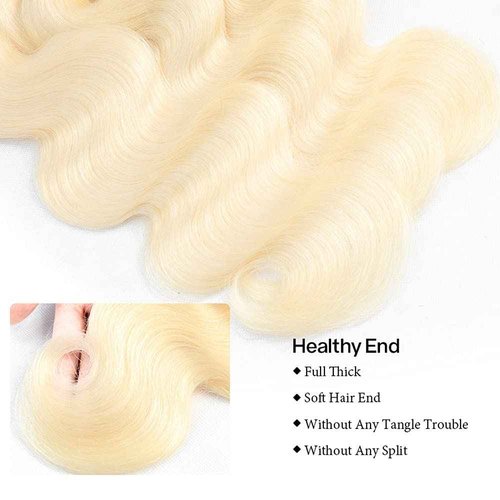 #613 Blonde Bundles Human Hair Body Wave Bundles 12 12 12 Inch Honey Blonde Body Wave Bundle Human Hair Extensions Unproceesed Virgin Hair 100 Gram Per Bundle 3 Bundle