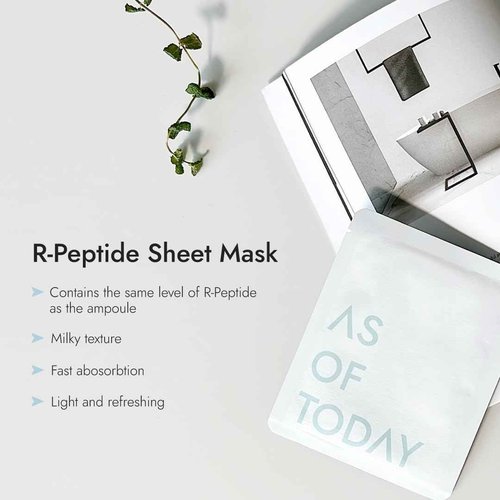 AS OF TODAY R-Peptide Sheet Mask 5 Pack | Hydrating Hyaluronic Acid Anti-Aging Face Mask | Peptides + Botanical Extracts | Firming, Wrinkle Care & Soothing | Clean Beauty
