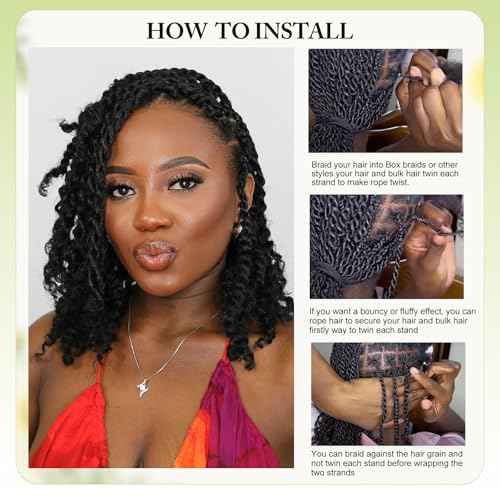poetically 10 Inch Afro Kinkys Bulk Human Hair 2 Bundles 100g Natural Black Afro Kinky-Curly Human Hair Bulk for Twist/Dreadlock Extensions/Repair Locs/Braids Mini Twist Braiding Hair