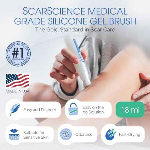 100% Silicone Scar Gel Cream Serum ? Ultra-Soft Brush Applicator for Gentle Scar Therapy After Cosmetic Procedures, Facial Peels, Surgical, Acne, Burn & Keloid Scars ? Hypoallergenic & Fragrance Free