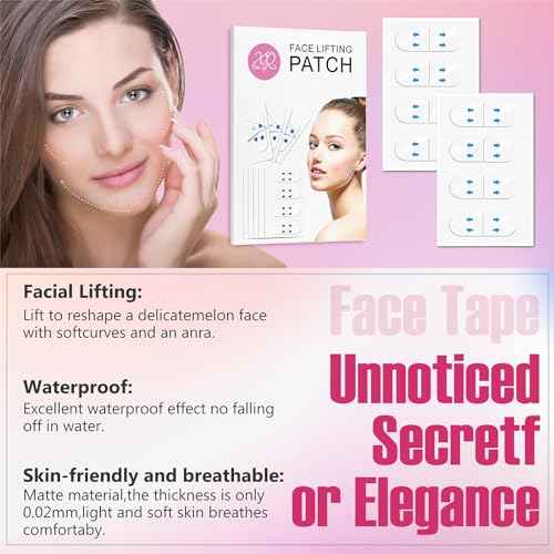 Face Lift Tape, Face Lift Tape Invisible, Face Tape Lifting Invisible, Face Tape Instantly Lifts Sagging Skin Around The Face, Hides The Double Chin and Creates A v-Shaped Face 60PCS