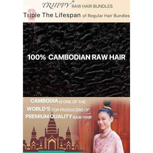 TRIIPPY Real Raw Burmese Curly Bundles Human Hair,100% Burmese Raw Hair Sew in Weave Single Bundle,Triple The Lifespan Over Regular Virgin Hair Bundle,No.1 Raw Hair Brand On Amazon(20 Inch)