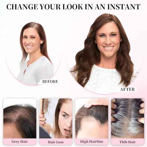 Hair Toppers for Women Real Human Hair Toppers for Women with Thinning HairPieces No Bangs 10 ¡¿ 12 cm Larger Swiss Base Wiglets 12Inch Top Remy HairPieces for Thinning Medium Brown