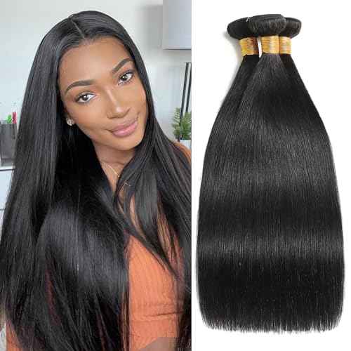 Straight Human Hair Bundles Raw Bundles Human Hair 20 22 24 Inch 12A Unprocessed Virgin Hair Extensions for Sew In Quick Weave Glossy Remy Hair Bundle for Women