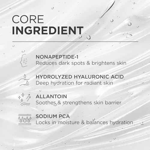 BIOCHEM Nonapeptide-1 Brightening Serum?Dark Spot Corrector & Melanin Inhibitor Ampoule for Even Skin Tone & Natural Glow? Anti-Aging Peptide Treatment for Face & Neck,1.01 fl oz/30 mL