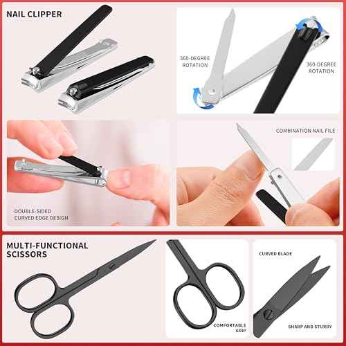 Tweezers for Women Facial Hair, 9 in 1 Eyebrow Kit with Tweezers, Eyebrow Trimmer Scissors, Razor, Brush with Leather Travel Case, Hair Plucking Daily Beauty Tools