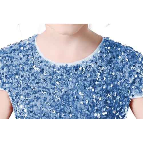 Flower Girl Dresses Wedding Bridesmaid Sequins Tulle Puffy Skirt Girls Birthday Party Pageant Gown Floor Length