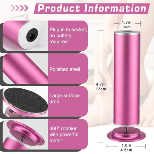 Electric Foot Callus Remover,Callus Remover for Feet,with 60pcs Sanding Disc,Electric Speed Adjustable Foot File for Dead Skin Cracked Skin Calluses for Men and Women