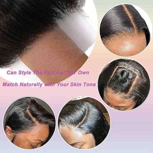 4x4 HD Lace Closure Body Wave Closure Human Hair Free Part Lace Closure 100% Unprocessed Brazilian Virgin Human Hair Extensions 150% Density Natural Black (20 Inch)