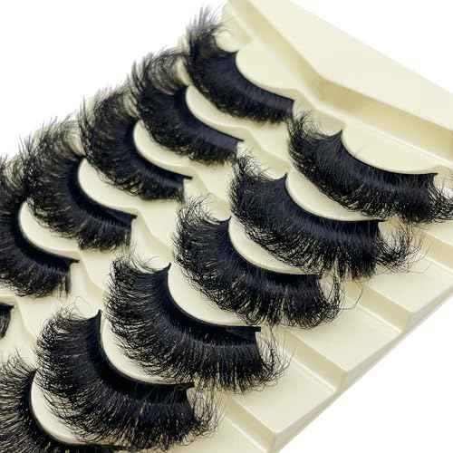 Mink Lashes Fluffy 20MM Dramatic Thick Volume Cat Eyelashes 25MM 3D Faux Mink 8D Lashes Strips Pack YH-108