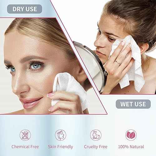 Disposable Face Towels, Extra Thick, 40 Count, Natural, Skin Cleansing Wipes