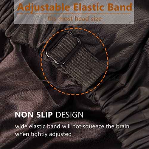 Adjustable Shower Caps for Women Reusable Waterproof Satin Lining Extra Large Shower Cap for Women and Men Long Hair Braids Curly Hair (Xl,Black)