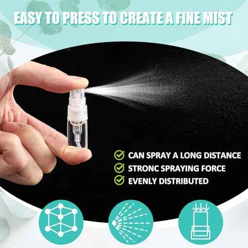 Zhehao 300 Pcs Mini Spray Bottles 2 ml Clear Glass Perfume Bottles Refillable Fine Mist Perfume Atomizer Portable Empty Sample Containers for Cleaning, Essential Oils, Travel (Clear Cap)