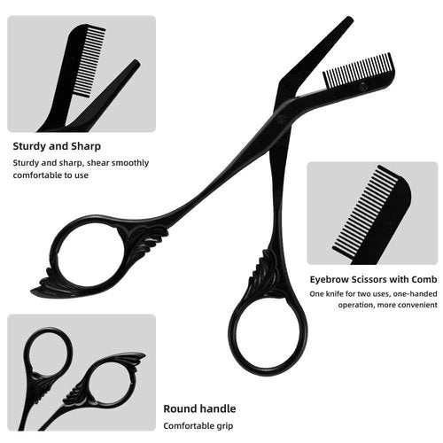 OFIDUS Eyebrow Scissors Trimmer with Comb Gift for Men and Women Stocking Stuffers