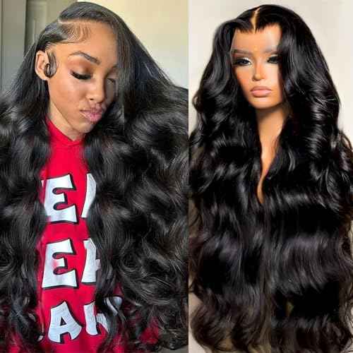 Holiden Body Wave Lace Front Wigs Human Hair Pre Plucked 100% Real Human Hair Wig 250 Density 13x5 HD Transparent Lace Frontal Wigs 28 inch for Black Women