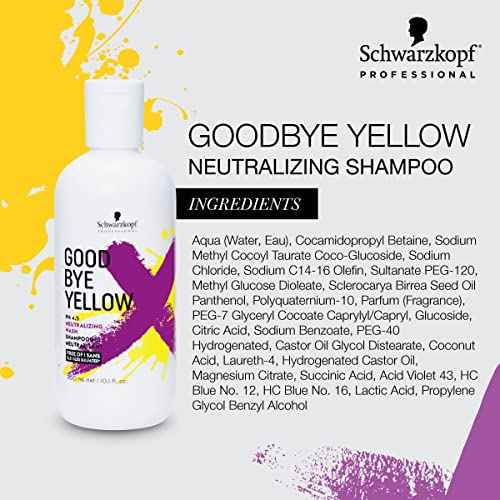 GOODBYE YELLOW Neutralizing Wash Shampoo ? Color Balancing for Brassy and Yellow Tones ? Cleansing Vegan Hair Care with Purple and Blue Pigments