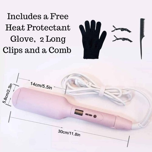 Deep Hair Waver, Crimper for Curling Hair, Ceramic Heating Rod, Tames Frizzy Hair