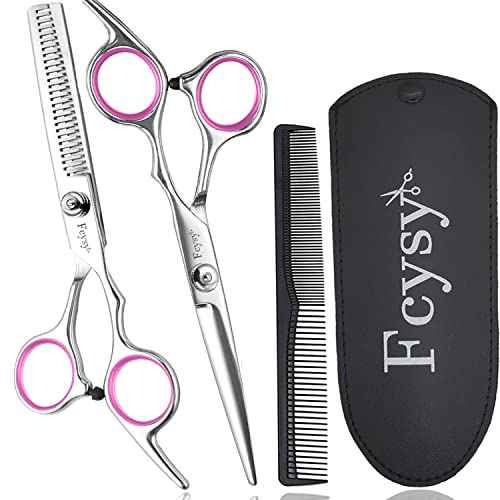 Fcysy Hair Cutting Scissors Set, Barber Scissors Thinning Shears, Professional Salon Haircutting Tools