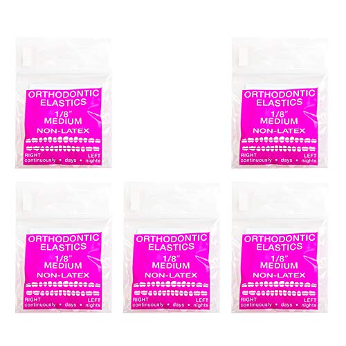 JMU Orthodontic Elastics 3/16 Light, 500 Pack 2.5 oz Latex Free Dental Rubber Bands Made in USA