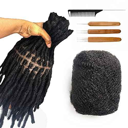Tight Afro Kinky Bulk 100 £¥ Human Hair for Draedlock Extensions, Repair Locs, Twists and Braids 3 Bundles/Package (18 Inch, 1B - Natural Black)