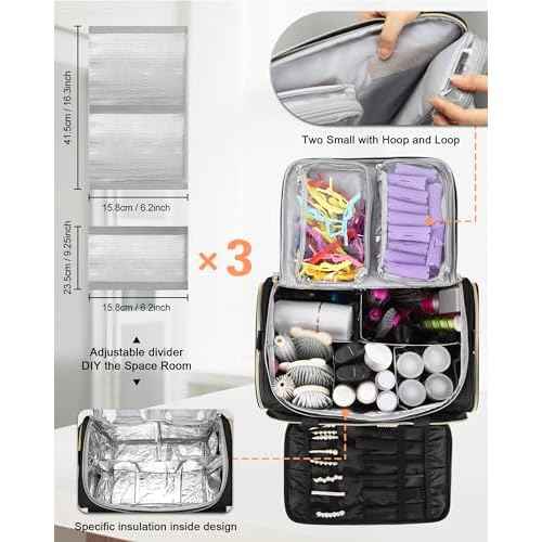 MONSTINA Professional Hairstylist Traveling Bag with Two Detachable Small Bags,Hairdressing Bag Makeup Salon Organizer Bag