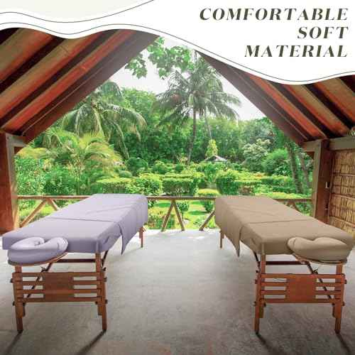 VitalCozy 24 Pcs 8 Sets Massage Table Sheets Set Include Massage Bed Sheets Massage Bed Cover Massage Face Rest Cover Spa Bed Cover Washable Massage Fitted Sheet for Hair Salon Spa (Dark Color)