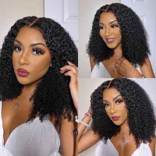 Asteria Curly Human Hair Wig 7x4 Ready To Wear Glueless Wigs Human Hair Pre Plucked Pre Cut Curly Lace Front Wigs Human Hair Wigs For Black Women 14 Inch