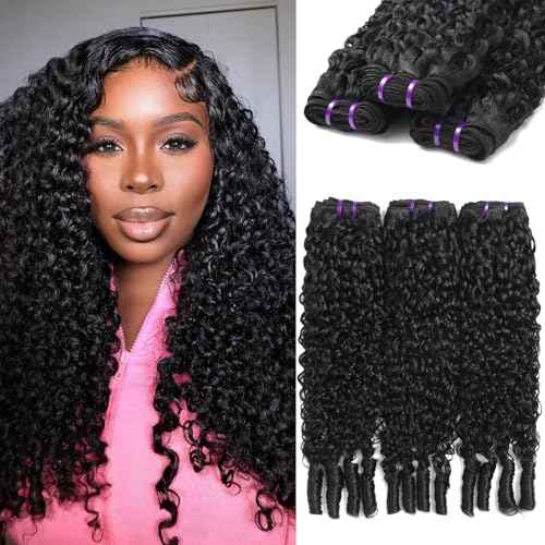 Burmese Curly Human Hair Bundles 20 22 24 Inch 100% Unprocessed Virgin Remy Hair 3 Bundles 12A Raw Burmese Curly Hair Extensions Natural Color for Women