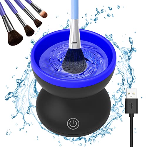 Electric Makeup Brush Cleaner - Catcan Makeup Brush Cleaner Machine, Portable Automatic Cosmetic Brush Cleaner Tools, Paint Brush Cleaner Spinner, Valentine's Day Gift Fits for All Size Brushes