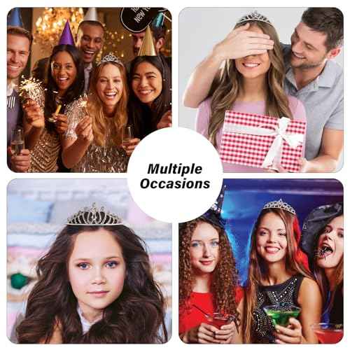 Tiaras Crowns Headbands for Girls Women 10 Pcs Small Silver Princess Tiara Bulk Crown Tiaras Rapunzel Crowns for Wedding Birthday Crystal Tiara for Prom, Bride, Pageant, Halloween