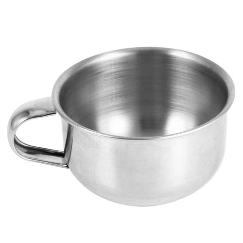 Shaving Bowl, Stainless Steel Metal Shaving Soap Mug Bowl Cup Shaver Cleansing Foam Tool Shaving Cup Lather Bowl for Man Shaving Barbers Shop Utensil, Silver