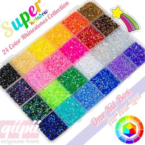 3 Boxes 24 Color 3mm 4mm 5mm Jelly Resin Rhinestones Flatback Colorful Stones Gems Diamonds Charms for Nails Face Makeup Bedazzling Crafting Tumblers Bottles DIY Crafts Clothes Shoes Phones