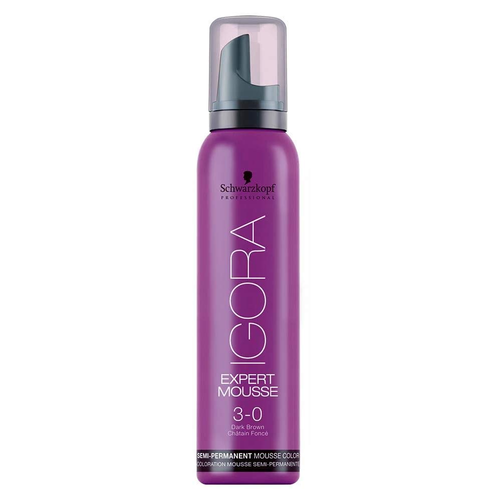 Schwarzkopf Professional Igora Expert Mousse, 3-0, Dark Brown, Semi-permanent, 3.2 Ounce