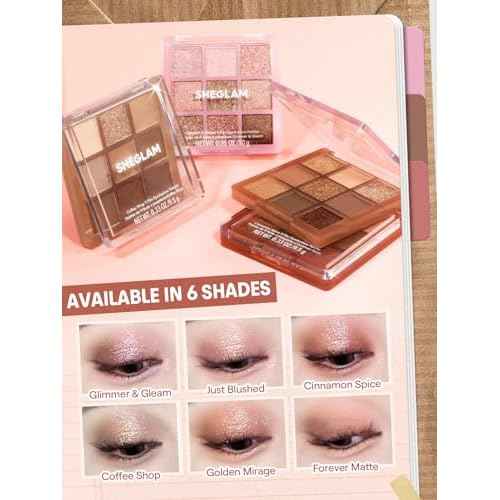 SHEGLAM Eyeshadow Palette 9-Color Ultra-pigmented Shimmer & Matte Shades, Vegan & Cruelty-free-Coffee Shop
